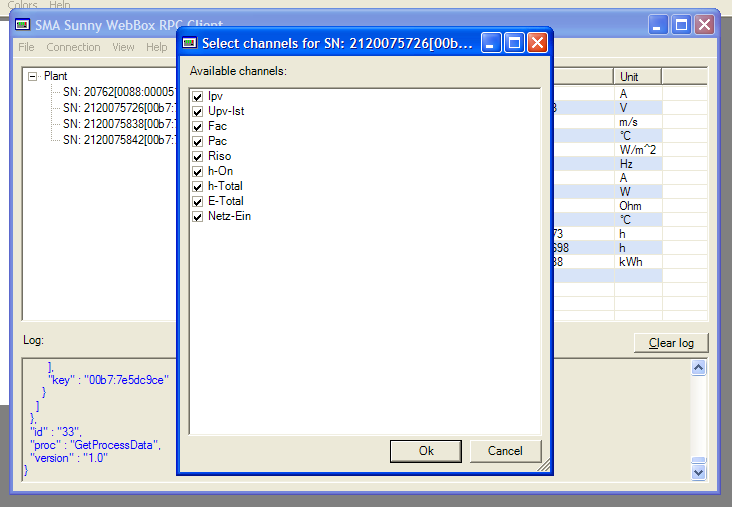 Figure - 3: RPC Client - Inverters and Sensors Generated in Hierarchy under 'Plant'