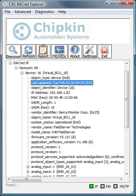 BACnet explorer Screenshot