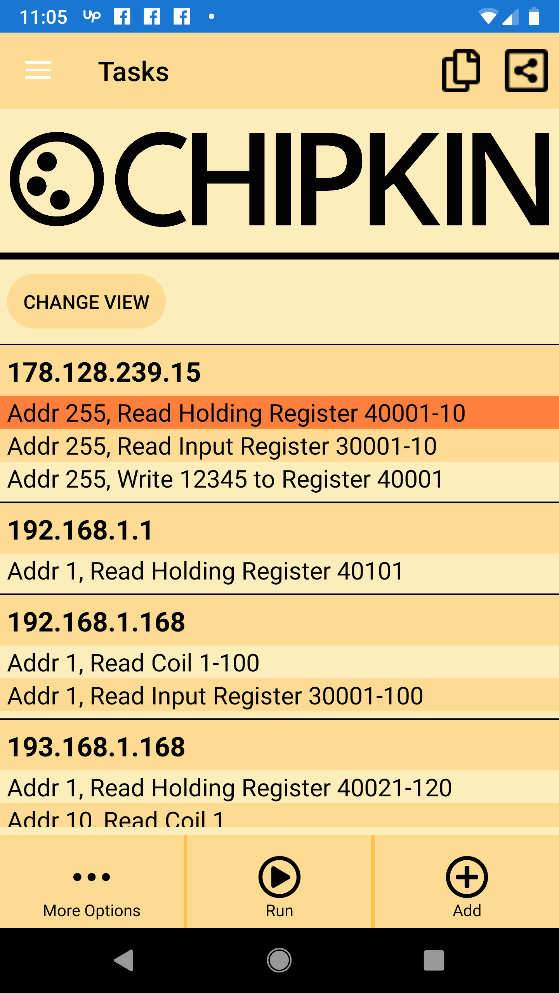 Tasks Modbus Scanner App for Managing Modbus Devices