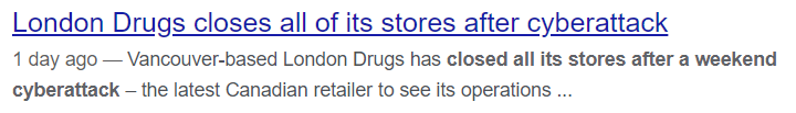 London Drugs closes all of its stores after cyberattack